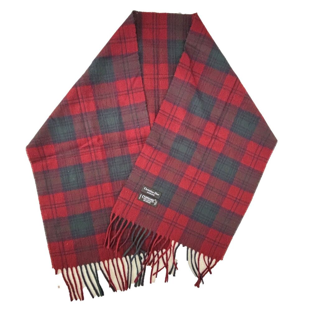 Christian Dior Vintage Monsieur Cashmaire Scarf Old Money Preppy Capsule Luxury